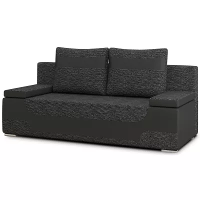 Dreisitzer-Sofa ISMERIE - dunkelgrau / schwarzes Kunstleder