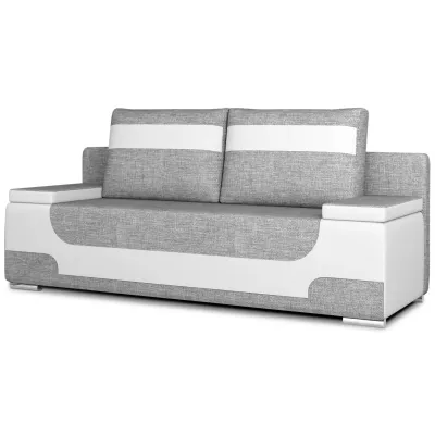Dreisitzer-Sofa ISMERIE - Esche / weißes Öko-Leder