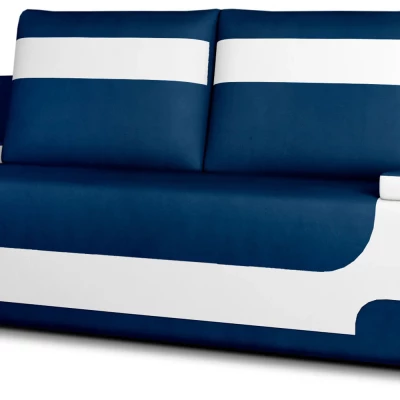 Dreisitzer-Sofa ISMERIE - blau/weißes Öko-Leder