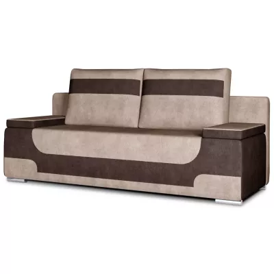 Dreisitzer-Sofa ISMERIE - beiges Kunstleder / braunes Kunstleder