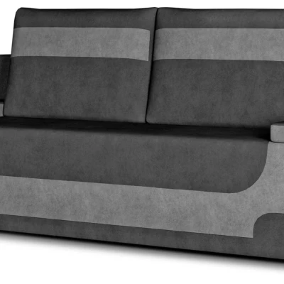 Dreisitzer-Sofa ISMERIE - schwarzes Kunstleder / graues Kunstleder