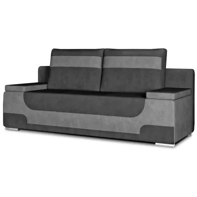Dreisitzer-Sofa ISMERIE - schwarzes Kunstleder / graues Kunstleder