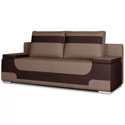 Dreisitzer-Sofa ISMERIE - hellbraun / dunkelbraun