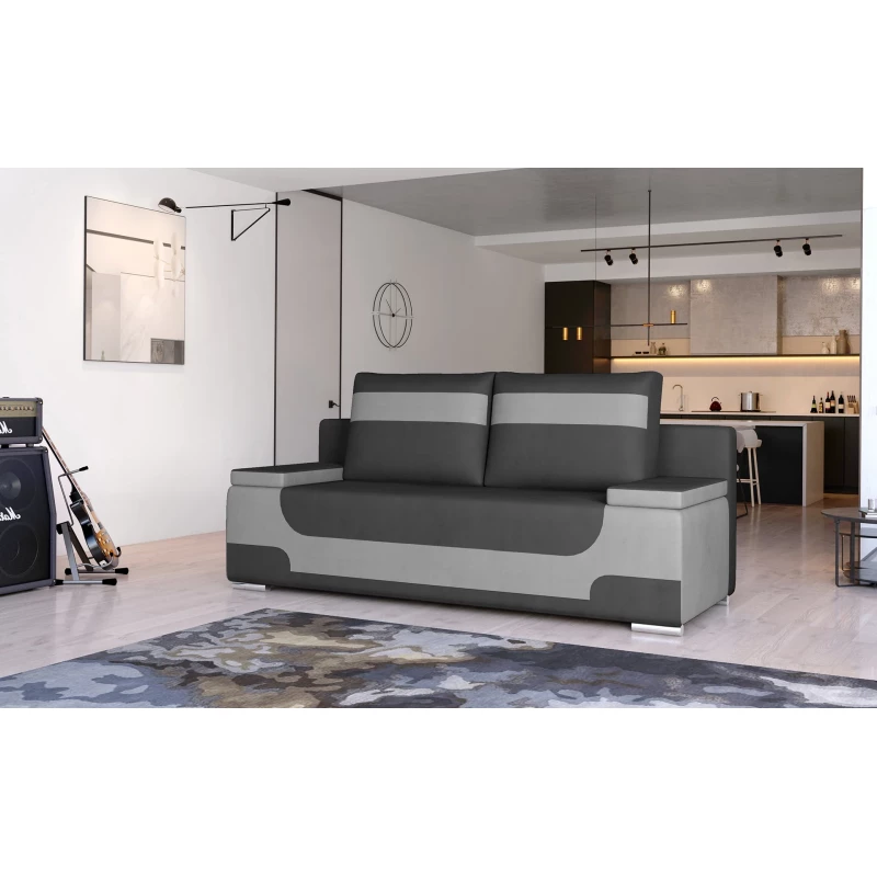 Dreisitzer-Sofa ISMERIE – hellgrau / dunkelgrau