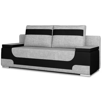 Dreisitzer-Sofa ISMERIE - graues/schwarzes Kunstleder