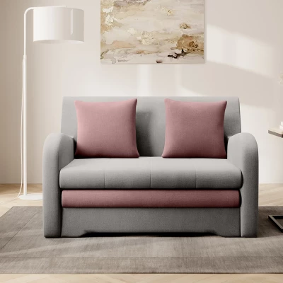 LIORAIA Zweisitzer-Schlafsofa – grau/rosa