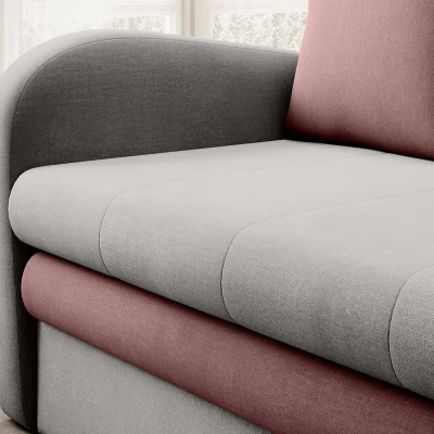 LIORAIA Zweisitzer-Schlafsofa – grau/rosa