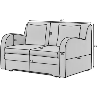 LIORAIA Zweisitzer-Schlafsofa – Graphit/Dunkelblau