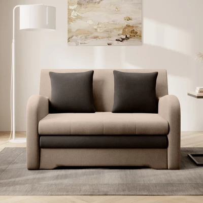 LIORAIA Zweisitzer-Schlafsofa – beige/dunkelbraun