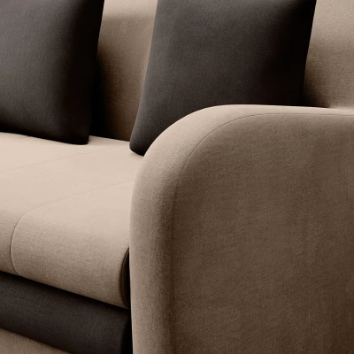 LIORAIA Zweisitzer-Schlafsofa – beige/dunkelbraun