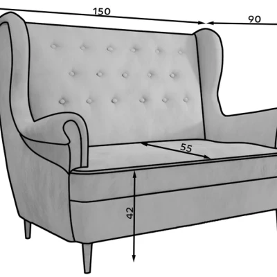 Zweisitzer-Sofa BRYN - blau