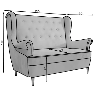 Zweisitzer-Sofa BRYN - blau