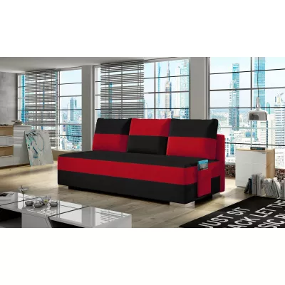 NYMERIA Dreisitzer-Schlafsofa - schwarz/rot