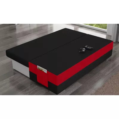 NYMERIA Dreisitzer-Schlafsofa - schwarz/rot