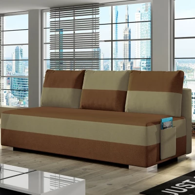 NYMERIA Dreisitzer-Schlafsofa - braun/beige