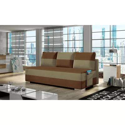 NYMERIA Dreisitzer-Schlafsofa - braun/beige