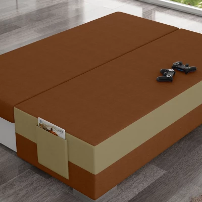 NYMERIA Dreisitzer-Schlafsofa - braun/beige
