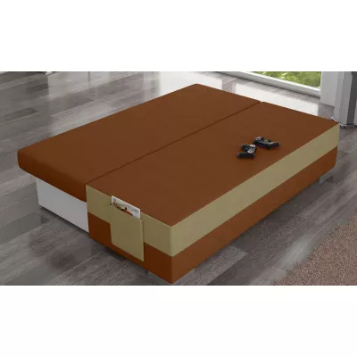 NYMERIA Dreisitzer-Schlafsofa - braun/beige