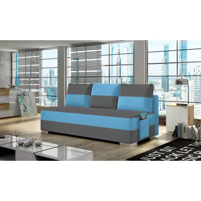NYMERIA Dreisitzer-Schlafsofa – Dunkelgrau/Hellblau