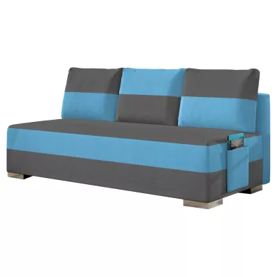 NYMERIA Dreisitzer-Schlafsofa – Dunkelgrau/Hellblau