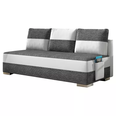 NYMERIA Dreisitzer-Schlafsofa – Dunkelgrau/Weiß