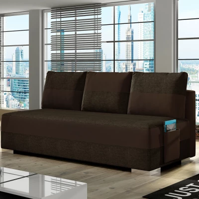 NYMERIA Dreisitzer-Schlafsofa – dunkelbraun