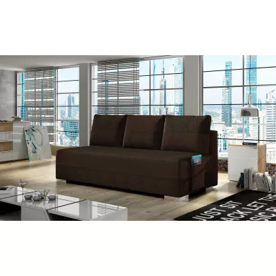 NYMERIA Dreisitzer-Schlafsofa – dunkelbraun