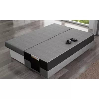 NYMERIA Dreisitzer-Schlafsofa – dunkelbraun