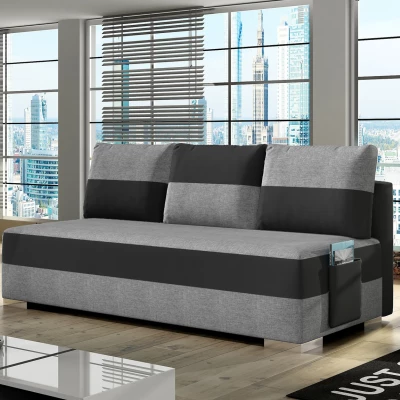 NYMERIA Dreisitzer-Schlafsofa - grau/schwarz