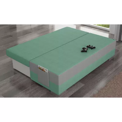 NYMERIA Dreisitzer-Schlafsofa – Hellgrün/Hellgrau