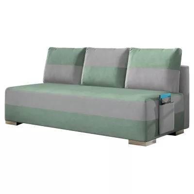 NYMERIA Dreisitzer-Schlafsofa – Hellgrün/Hellgrau
