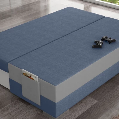 NYMERIA Dreisitzer-Schlafsofa - blau / hellgrau