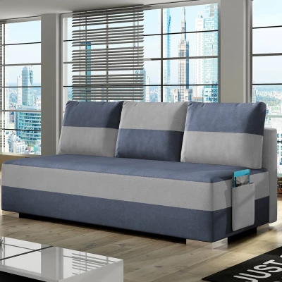 NYMERIA Dreisitzer-Schlafsofa - blau / hellgrau