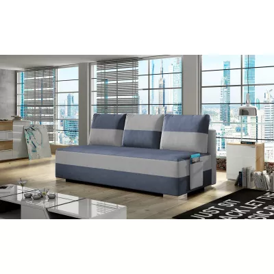NYMERIA Dreisitzer-Schlafsofa - blau / hellgrau