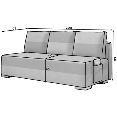 NYMERIA Dreisitzer-Schlafsofa - blau / hellgrau