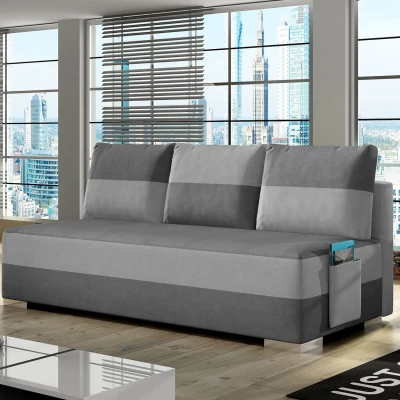 NYMERIA Dreisitzer-Schlafsofa – grau/hellgrau