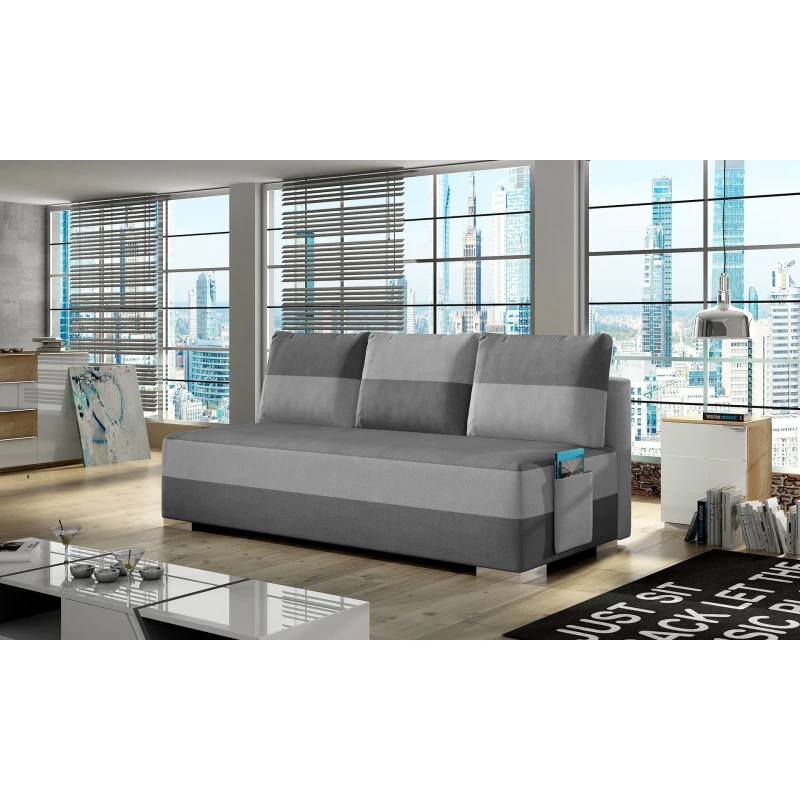 NYMERIA Dreisitzer-Schlafsofa – grau/hellgrau
