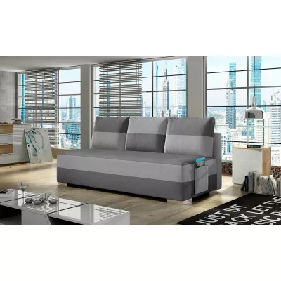 NYMERIA Dreisitzer-Schlafsofa – grau/hellgrau