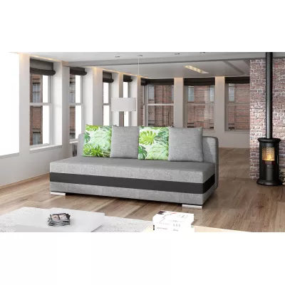 Schlafsofa KEZIAH - grau / schwarz