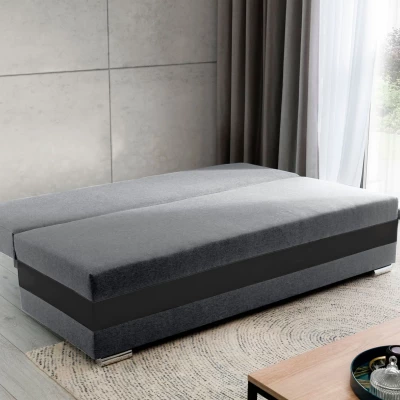 Schlafsofa KEZIAH - grau / schwarz