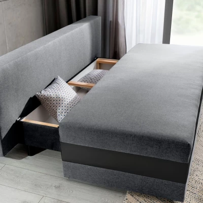 Schlafsofa KEZIAH - grau / schwarz