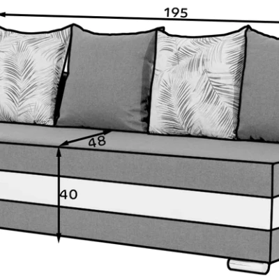 Schlafsofa KEZIAH - grau / schwarz