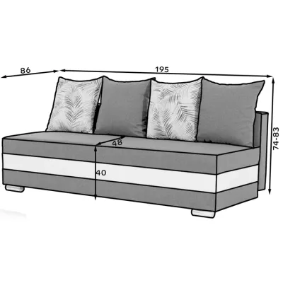 Schlafsofa KEZIAH - schwarz/weiß