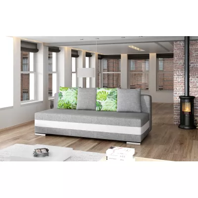 Schlafsofa KEZIAH - grau/weiß
