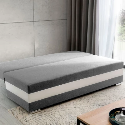 Schlafsofa KEZIAH - grau/weiß