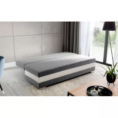 Schlafsofa KEZIAH - grau/weiß