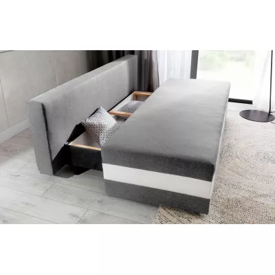 Schlafsofa KEZIAH - grau/weiß