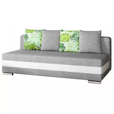 Schlafsofa KEZIAH - grau/weiß