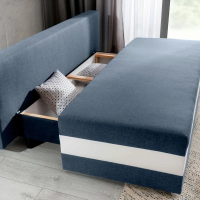 Schlafsofa KEZIAH - blau/weiß