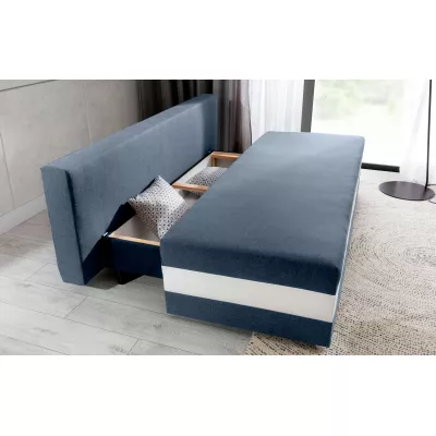 Schlafsofa KEZIAH - blau/weiß